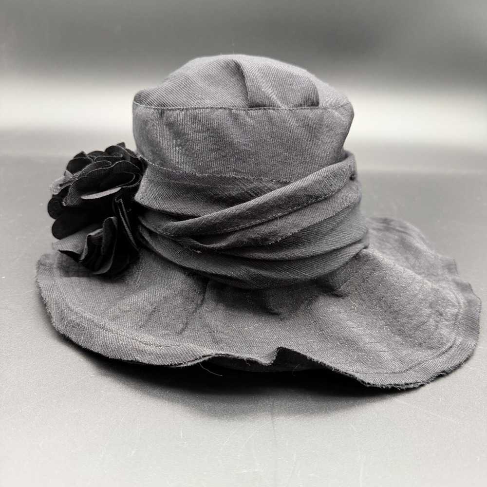Jeanne Simmons Women's Slanted 4.5" Brim Summer Hat Charcoal OSFM New With Tags - Picture 4 of 7